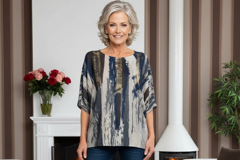 Gold Metallic Abstract Mesh Knit - jqwholesale.com