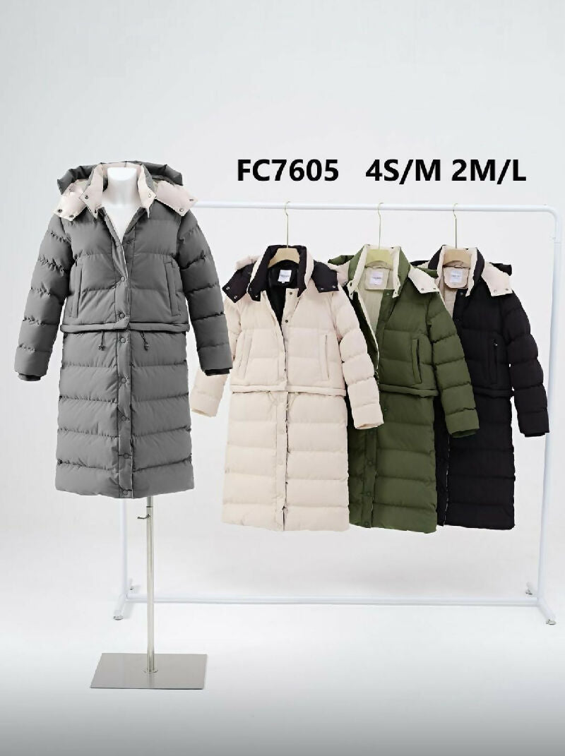 Longline Hooded Puffer Coat - jqwholesale.com