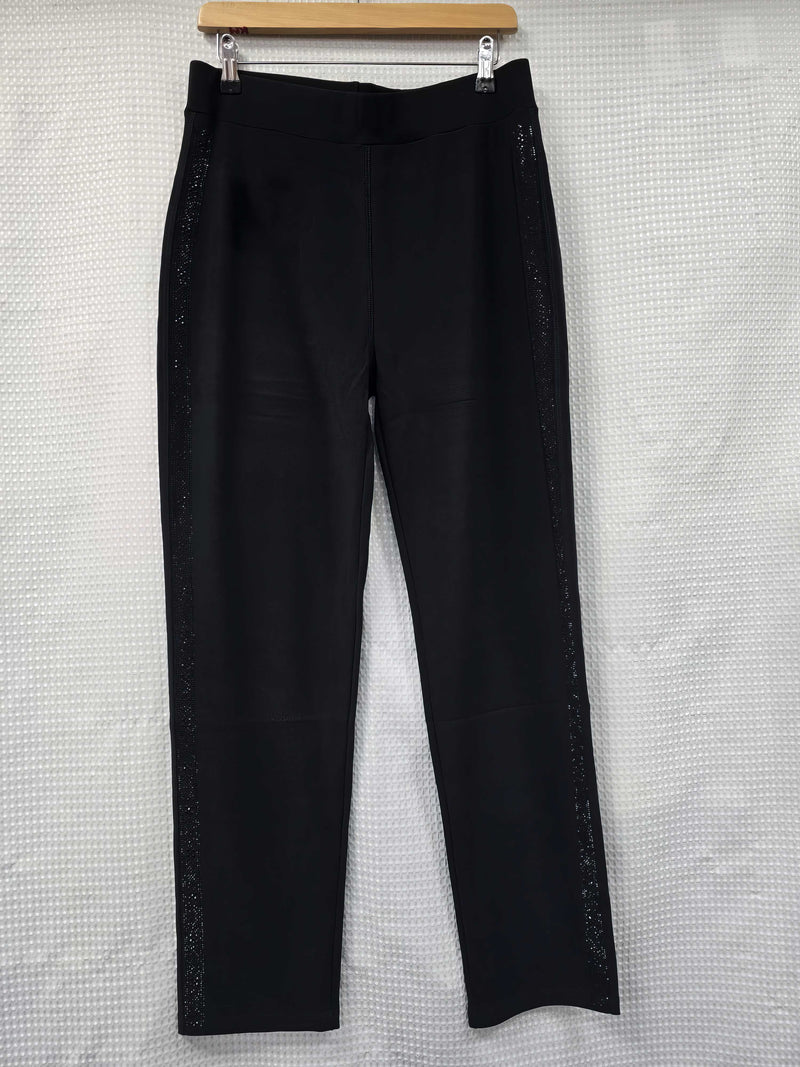 Side Sparkle Stretch Black Trousers (10p.pack) PRE ORDER - jqwholesale.com