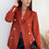 Double Breasted Blazer with Gold Buttons in Terracotta