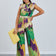 Sarry High neck Jumpsuit in Green print