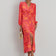 Rita Twist Midi Dress in Orange Leopard print