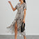 Wrap Midi Frill Skirt Dress in Leopard print