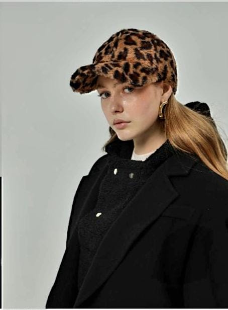 (2P.PACK) Leopard Fur Baseball Cap Hat - jqwholesale.com