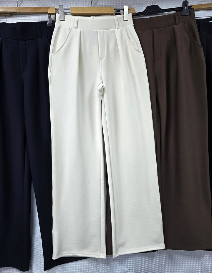 Wide Leg Yu&Me Scuba Bi Stretch Elasticated Stretch Trousers (4p.pack)