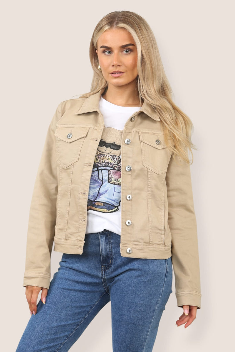 Mocha Brown Washed Denim Cotton Stretch Jacket (7P. PACK) - jqwholesale.com