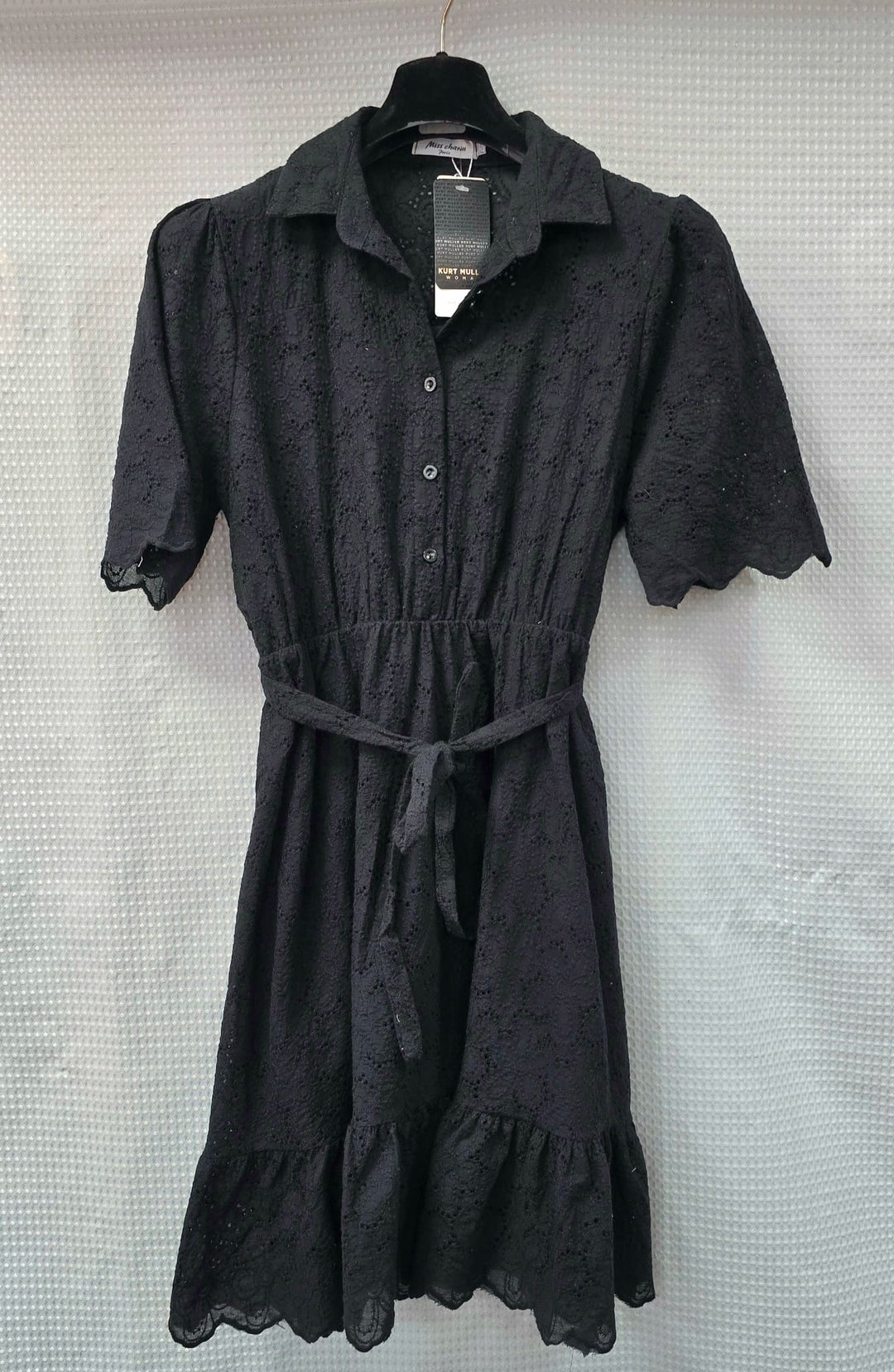 Black Dg Collar Crochet Midi Dress (3P.PACK)