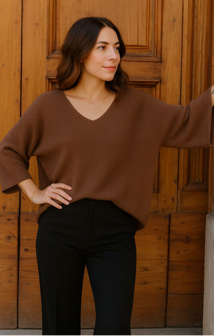 V Classic Soft touch drop sleeve Knit - jqwholesale.com