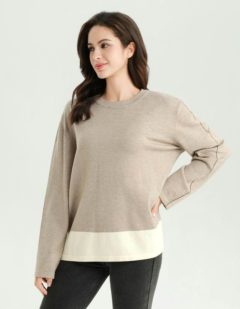 Panel detail long sleeve jumper - jqwholesale.com