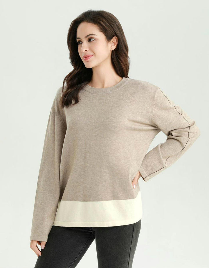 Panel detail long sleeve jumper - jqwholesale.com