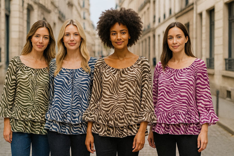 Tiered Zebra Tunic Top - jqwholesale.com