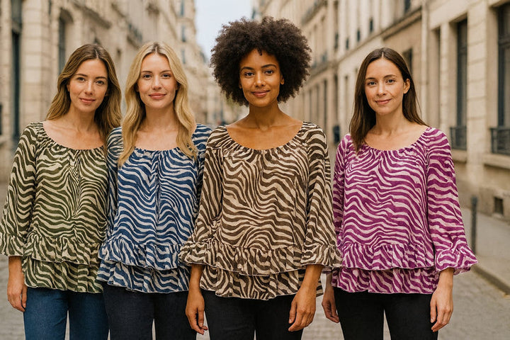 Tiered Zebra Tunic Top - jqwholesale.com