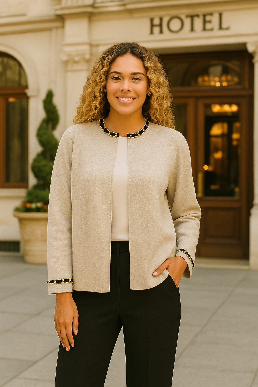 Gold Chain link Soft Touch Cardigan