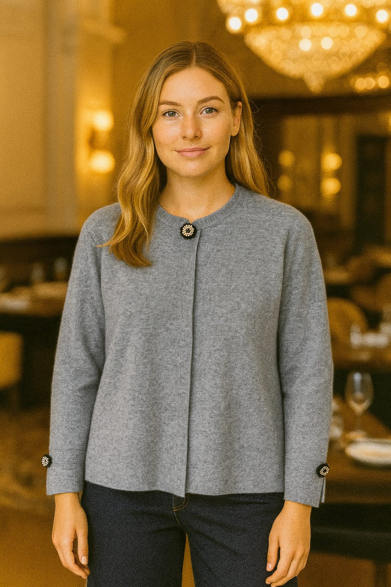 Crystal button Cardigan Soft Knit Cape (2P.PACK) - jqwholesale.com