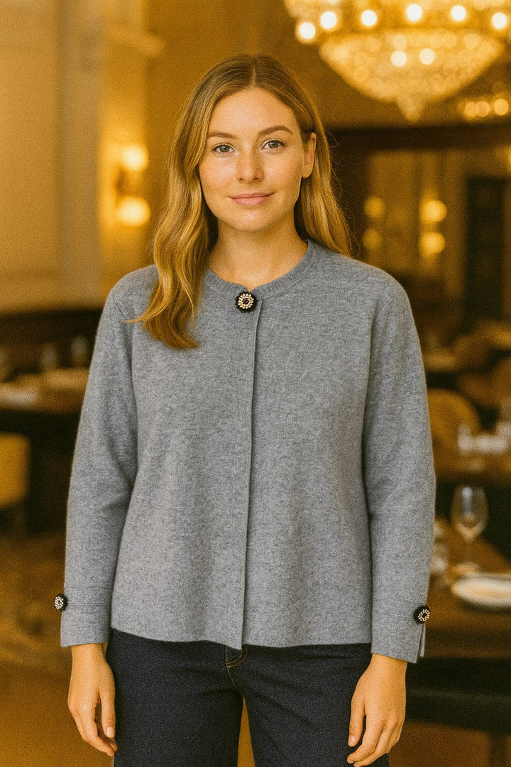 Crystal button Cardigan Soft Knit Cape (2P.PACK) - jqwholesale.com