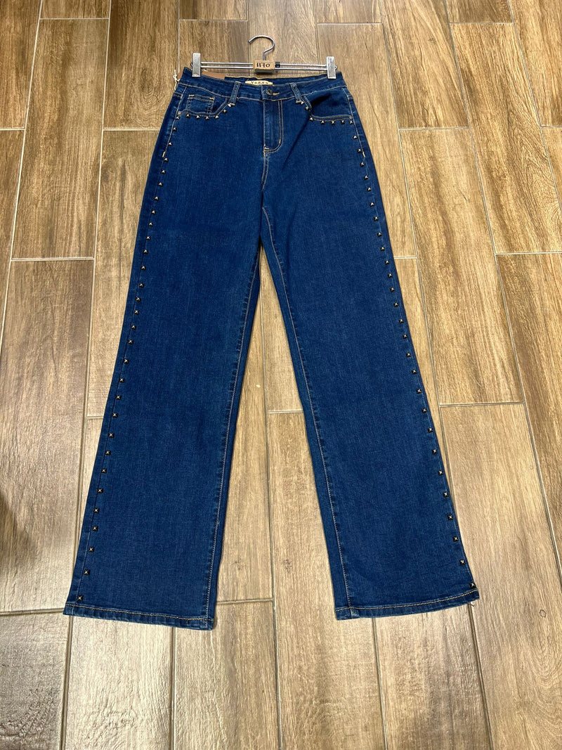 Metal Stud Wide Leg Voggo Jeans (5p.pack) - jqwholesale.com
