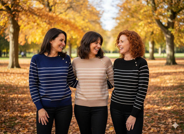 Pearl Trim Stripe Knit (2p.pack) - jqwholesale.com