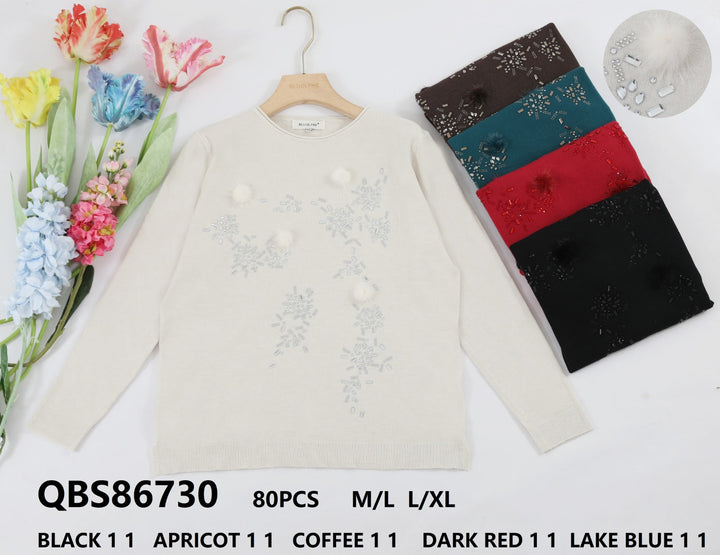 Pom Crystal Burst Knit Jumper (2p.pack) - jqwholesale.com