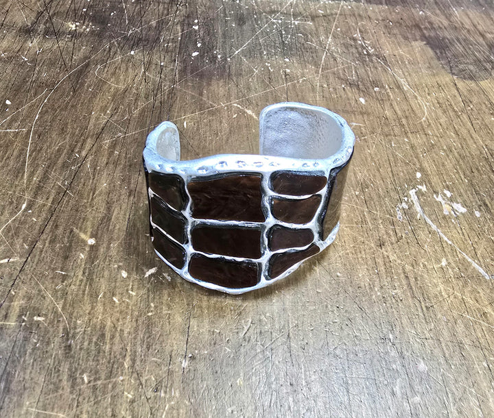 Chocolate Marble Metal Cuff bracelet - jqwholesale.com