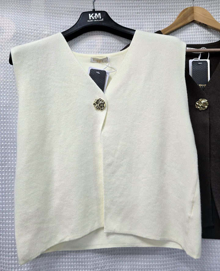 Vintage Gold Metal Button Wool Blend V Waistcoat (2p.pack) - jqwholesale.com