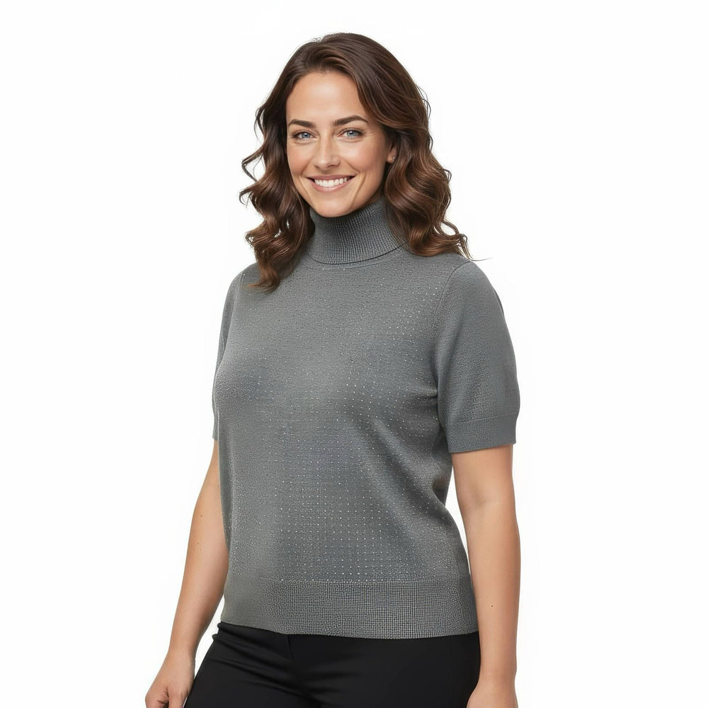 Shimmer Stud Polo Neck Knit (2p.pack) - jqwholesale.com
