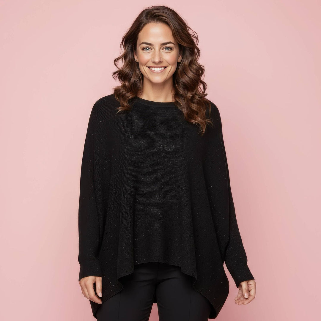 High Low Shimmer Lurex Knit Jumper (2p.pack) - jqwholesale.com