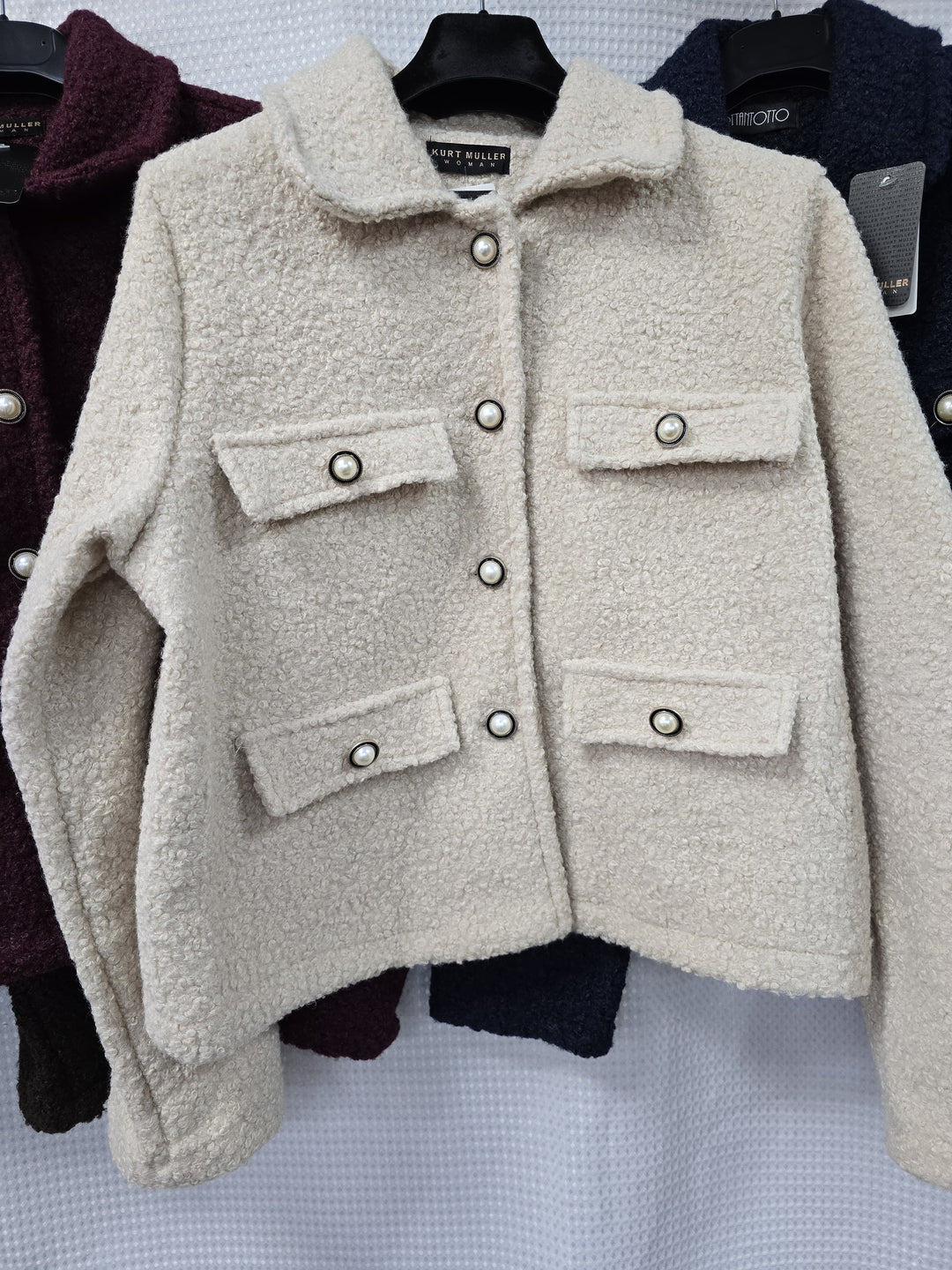 CH Pearl Button Boucle Cotton Wool Jacket - jqwholesale.com