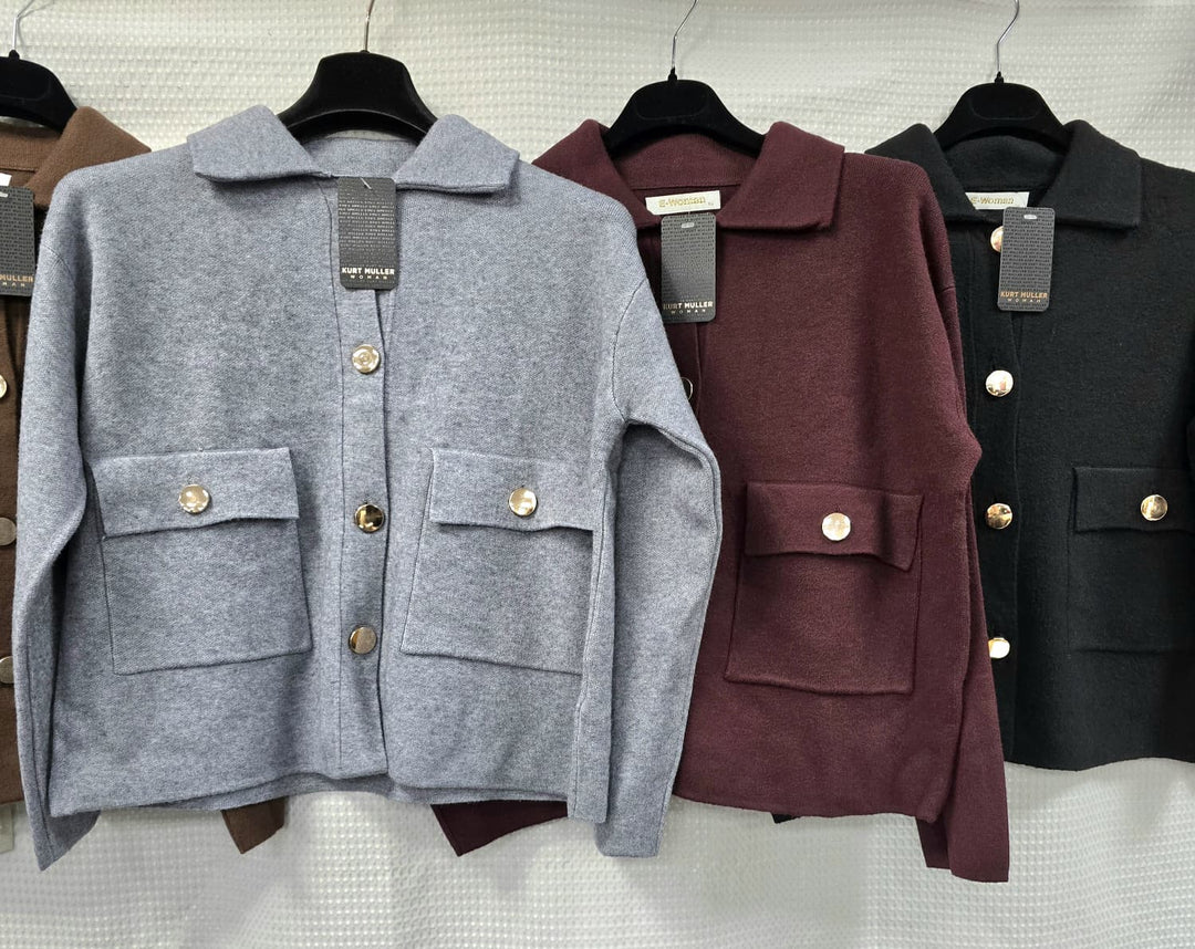 Collar Gold Button Cardigan