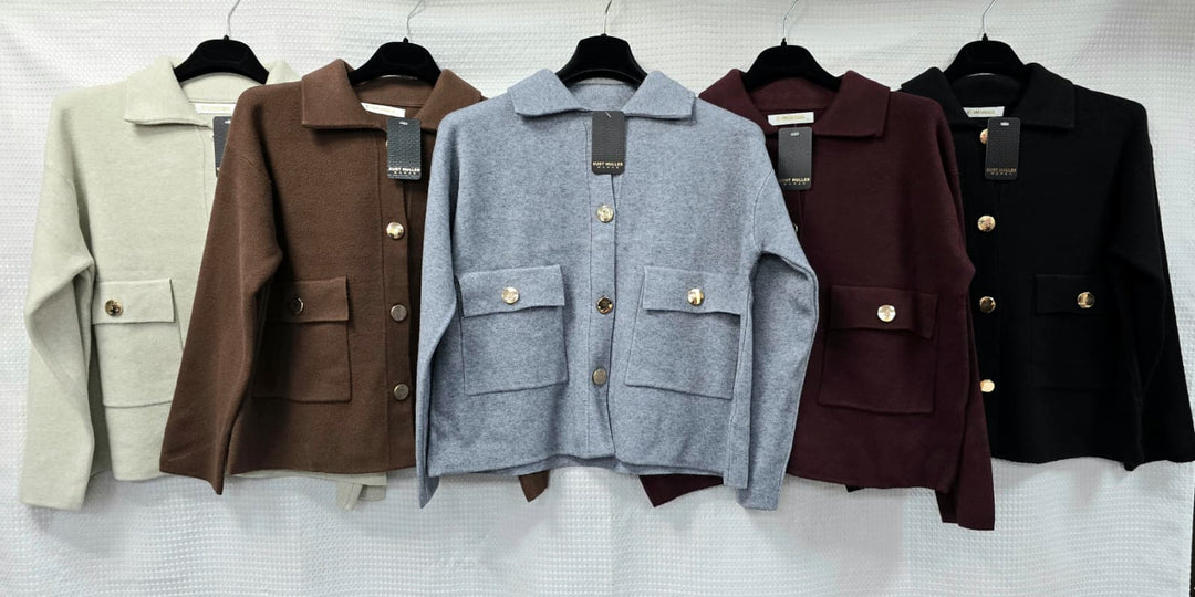 Collar Gold Button Cardigan