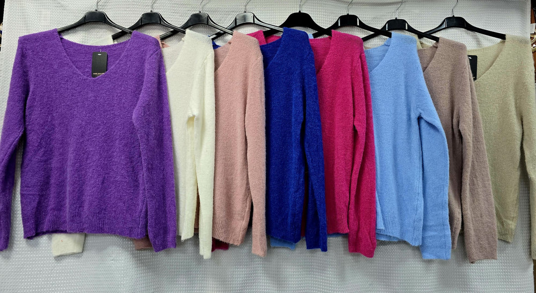 V Neck Alpaca Soft Touch Knit