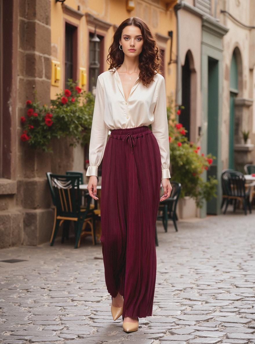 Premium Italian Plisse Wide Leg Palazzo Trousers (2P.PACK) - jqwholesale.com