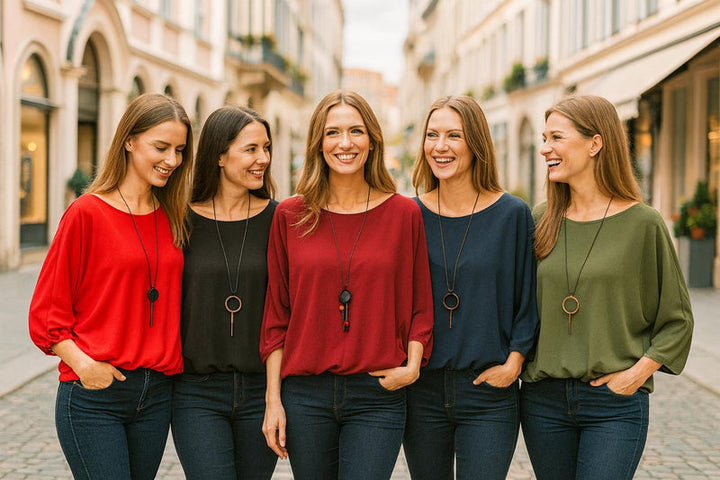 Emma Necklace Bubble Hem Lined Blouse - jqwholesale.com