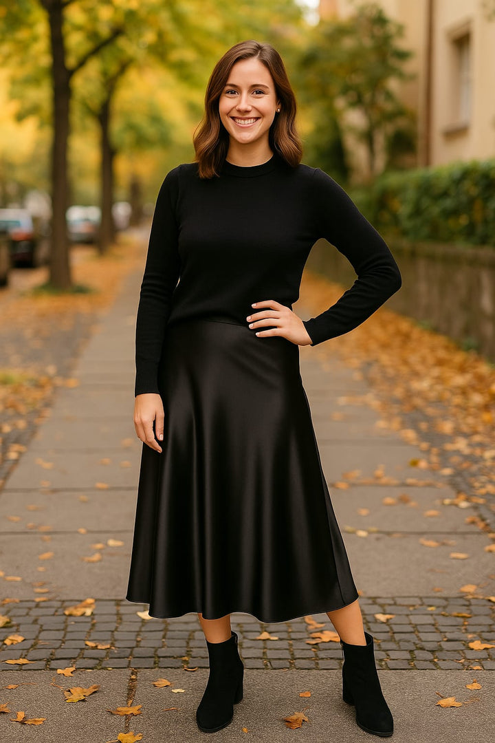 Satin Plain Skirt - jqwholesale.com