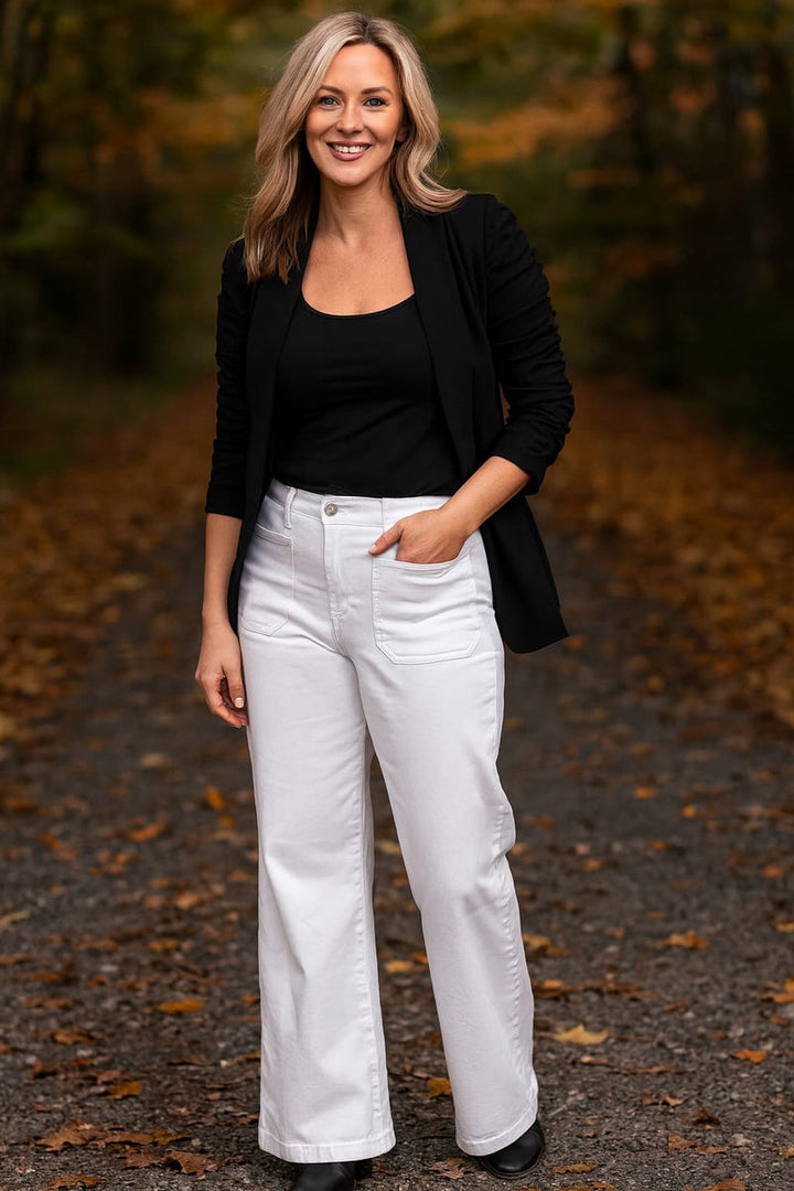 Wide Leg White Two Front Pocket Voggo Jeans (5P.PACK) - jqwholesale.com