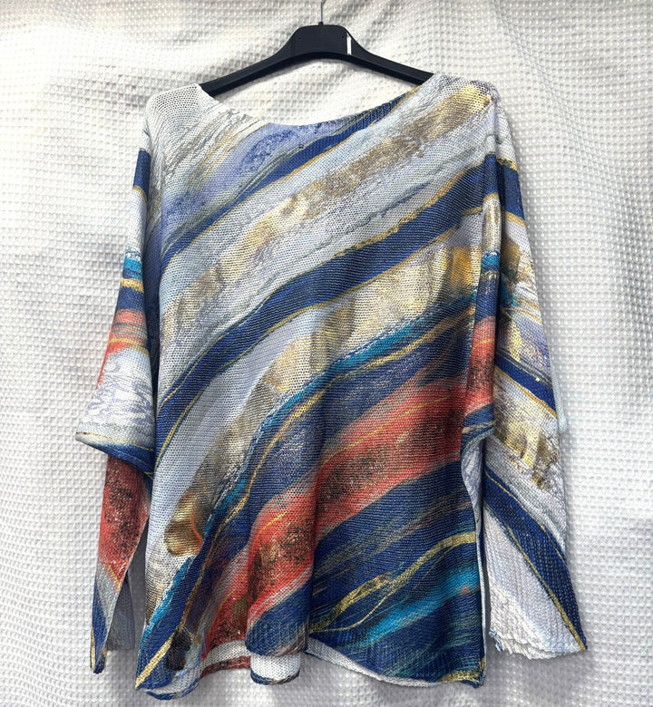 Marble Cut Gold Metallic Fine Mesh Knit - jqwholesale.com