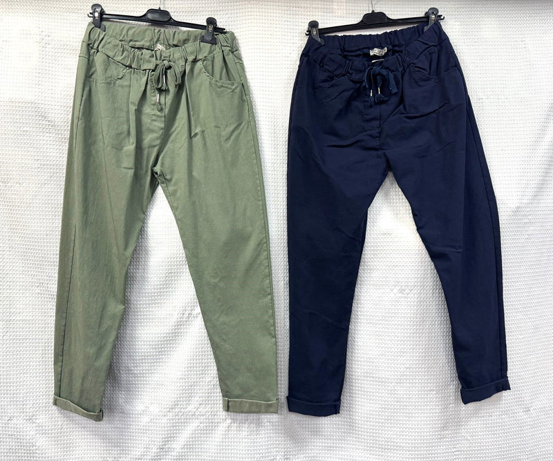 Plain Bi-Stretch Magic Trousers - jqwholesale.com