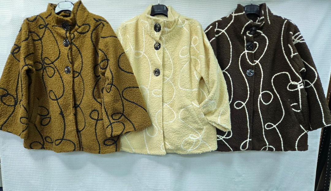 Cornelli Stitch Teddy Boucle Coatigan - jqwholesale.com