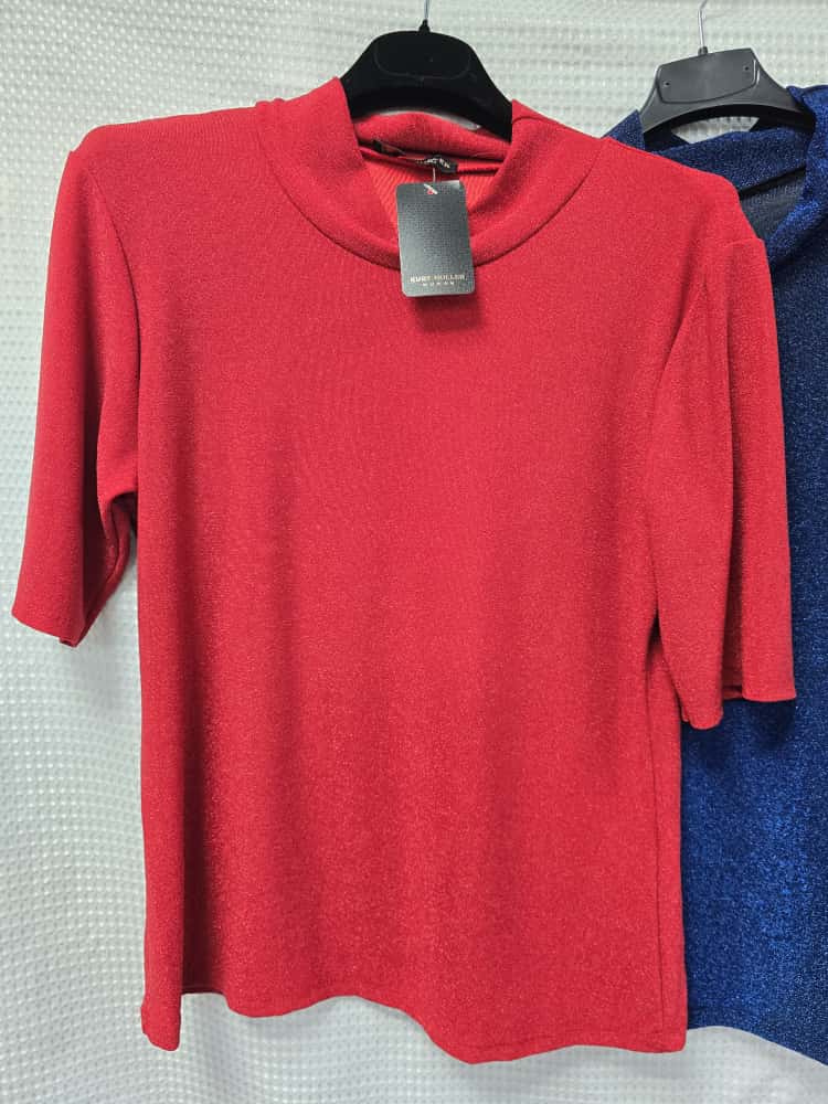 Shimmer Lurex Short Sleeve Top