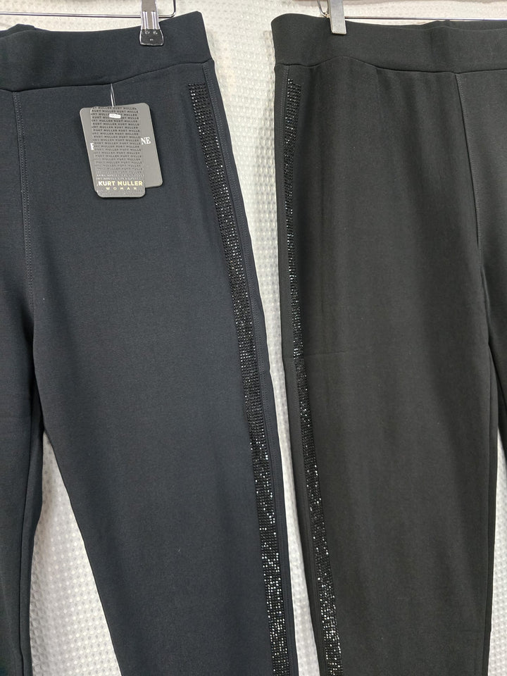 Side Sparkle Stretch Black Trousers (15P.PACK)