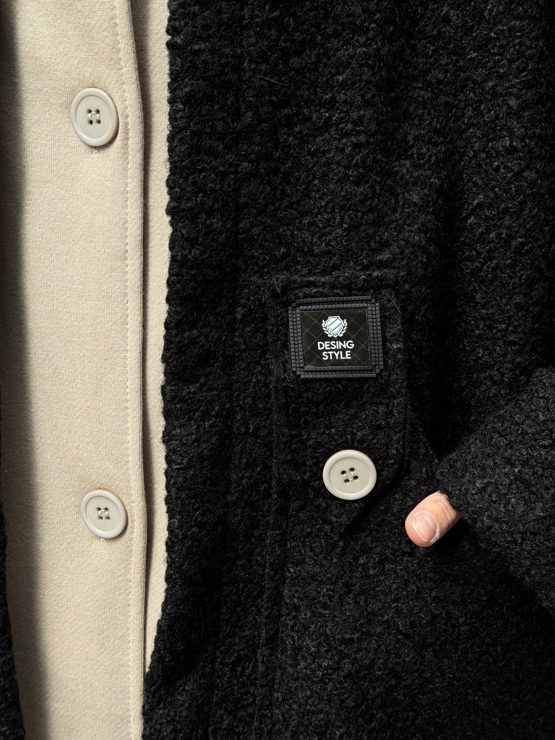 Oversized Hooded Teddy Coat with Pockets in Black - jqwholesale.com