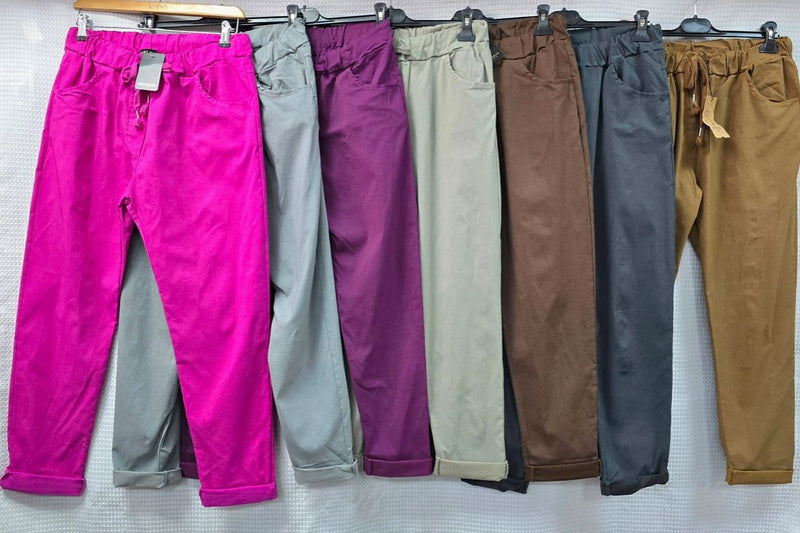 Plain Bi-Stretch Magic Trousers - jqwholesale.com