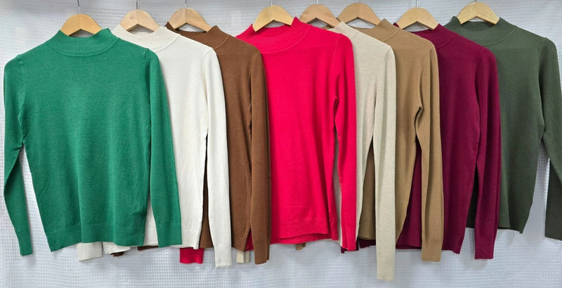 (2p. Pack) Classic Turtle Neck Knit Sweater - jqwholesale.com