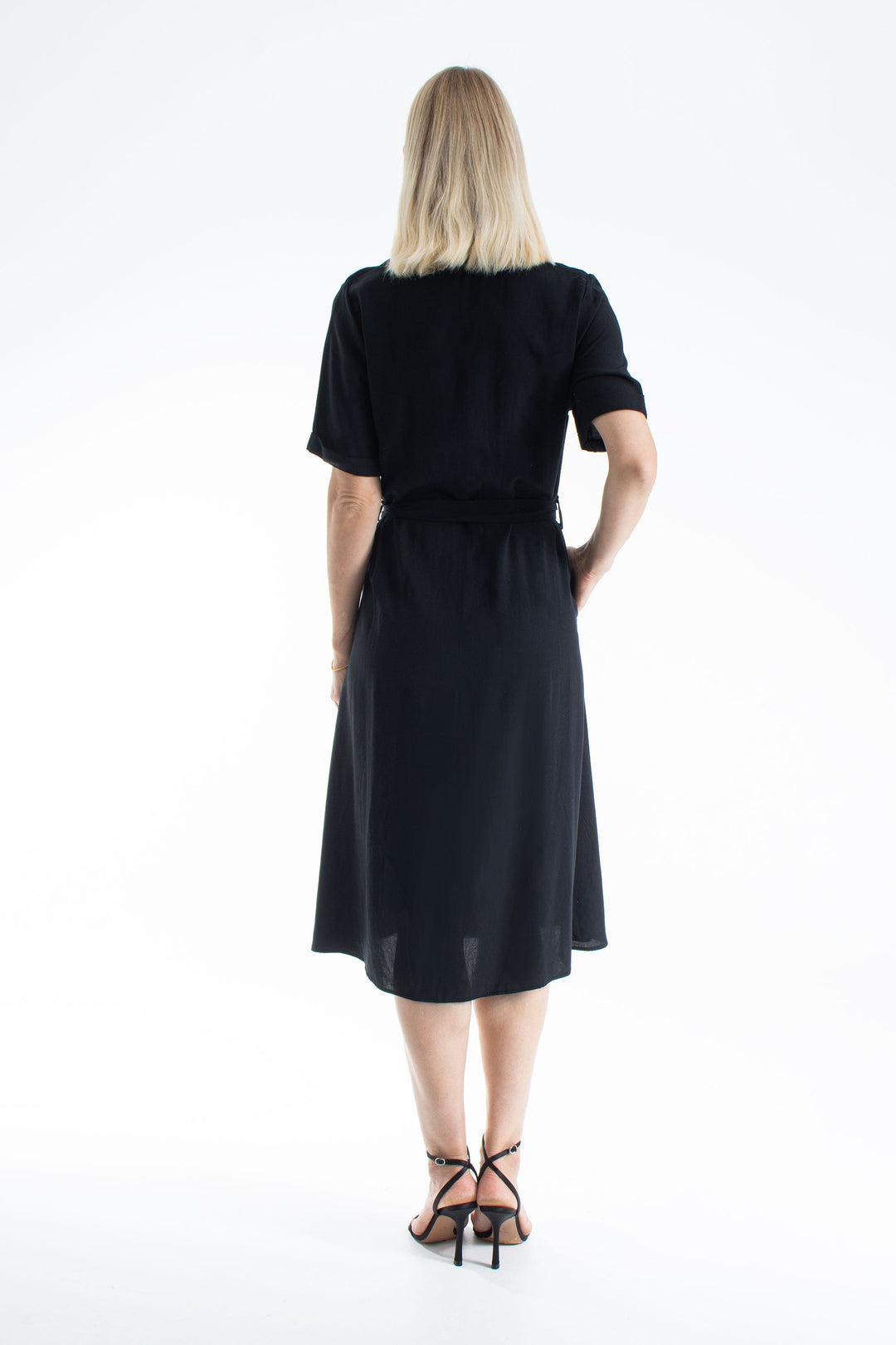 Womens Viscose Midi Shirt Dress
