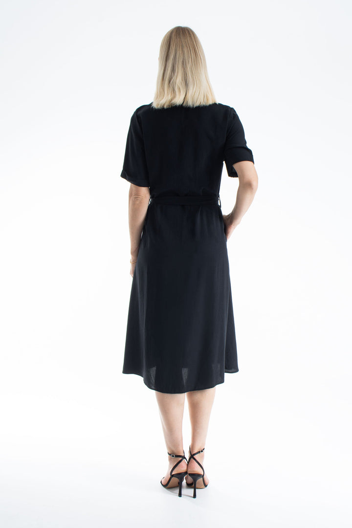 Womens Viscose Midi Shirt Dress