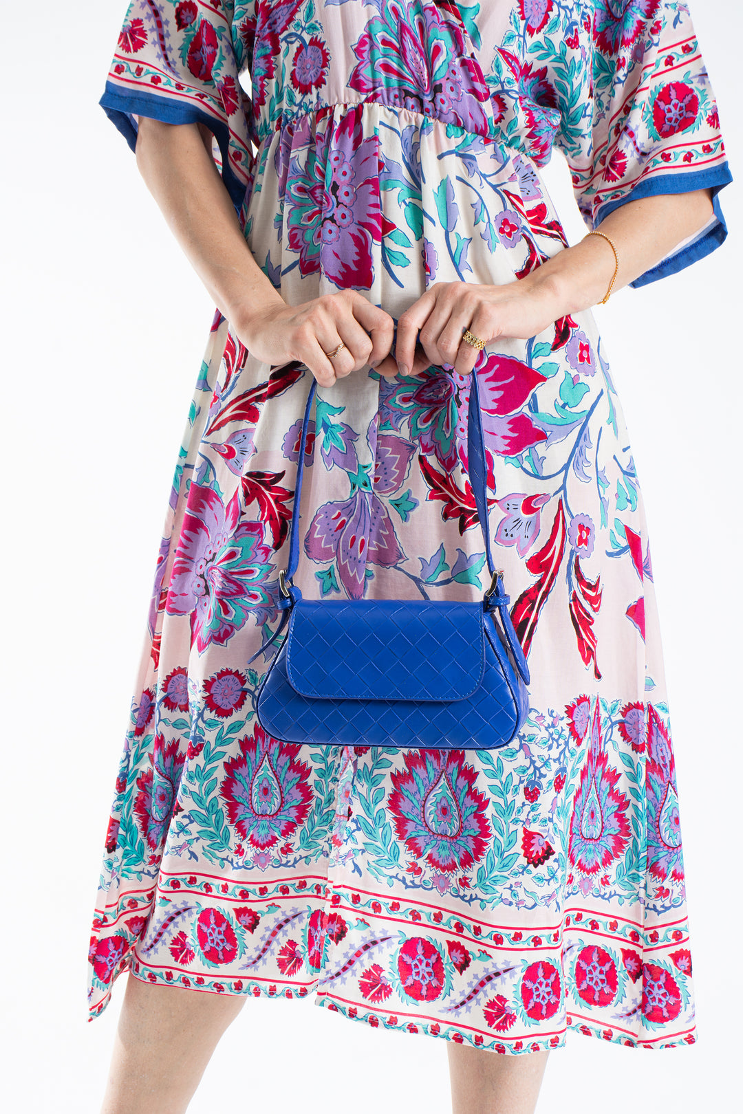 Womens Floral Print Midi Dress