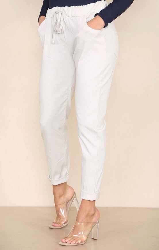Plain Bi-Stretch Magic Trousers - jqwholesale.com