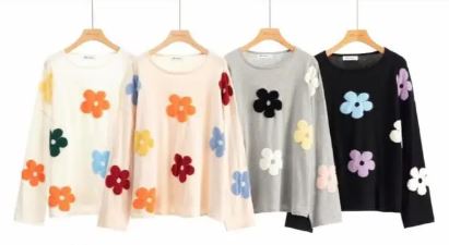 Multi Boucle Daisy Soft Fine Knit Jumper - jqwholesale.com