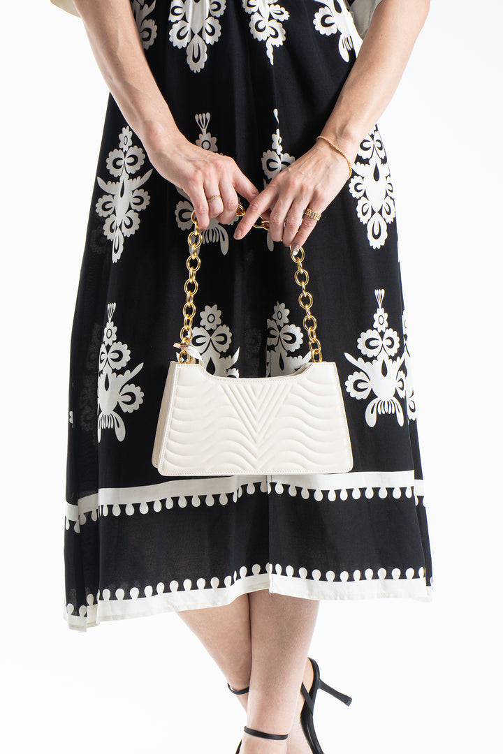 Womens Viscose  Printed Ornamental Floral Midi Dress