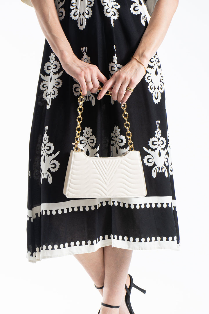 Womens Viscose  Printed Ornamental Floral Midi Dress