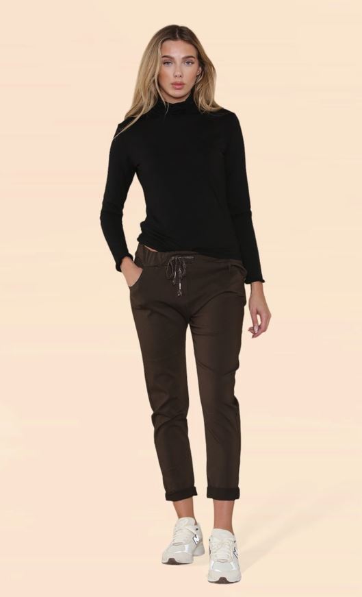 Plain Bi-Stretch Magic Trousers - jqwholesale.com
